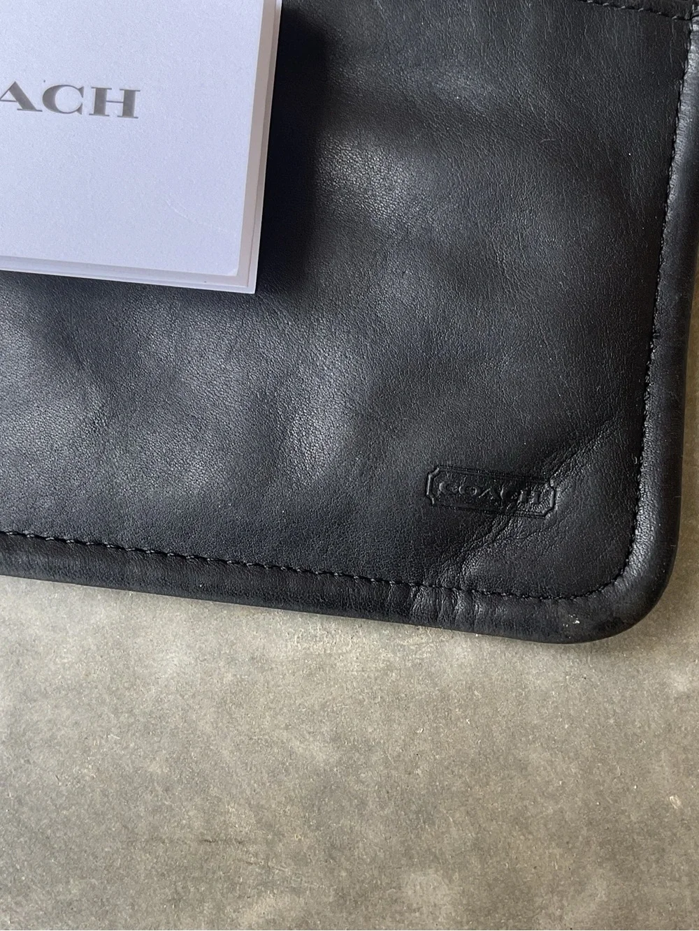 Vintage Coach Black Leather Skinny Mini Case - Picture 2 of 6
